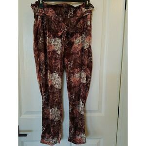 Rewash Print Jogger Pants High Waist Pull On Brown Burgundy Womens Small